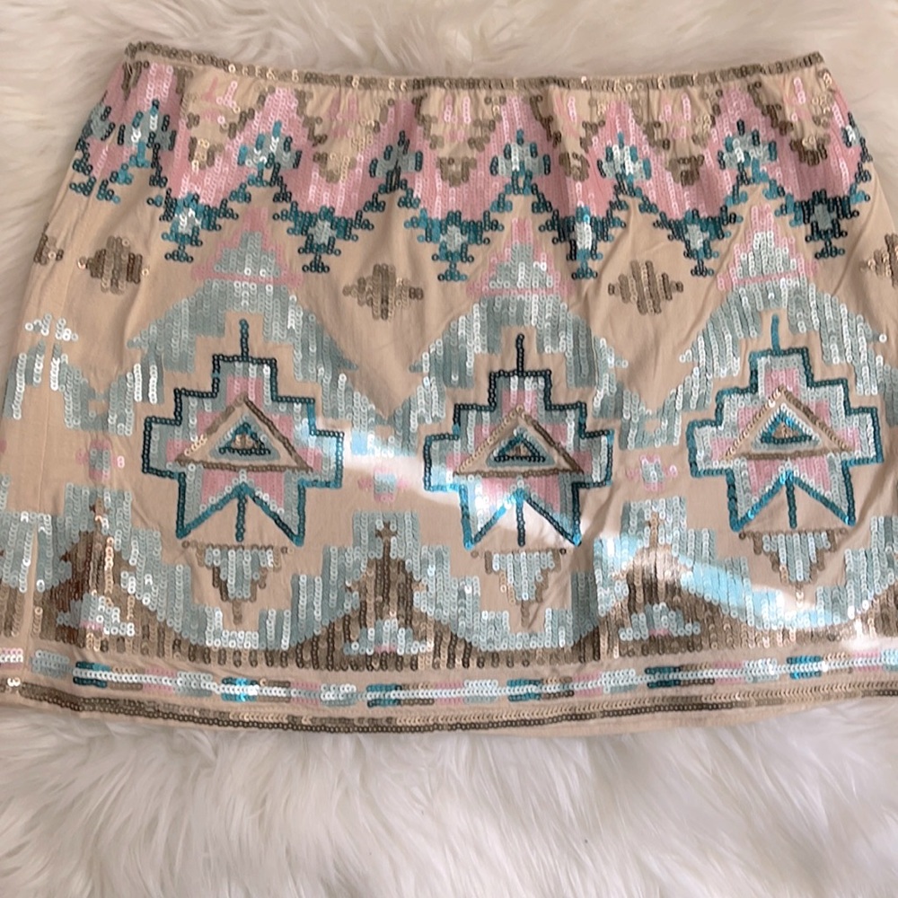Sequin Aztec print skirt size 10